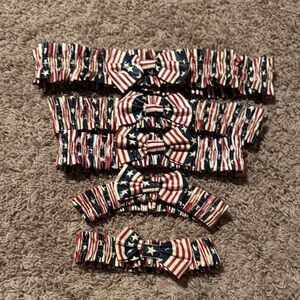 Longaberger red wine and blue garters.  Set of five. Great condition.